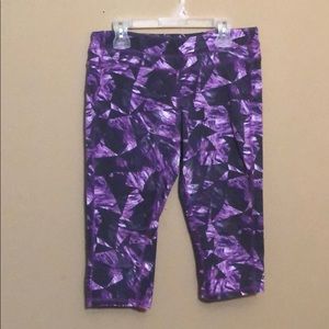 TekGear DryTek Purple/Black Crop Leggings Sz Med
